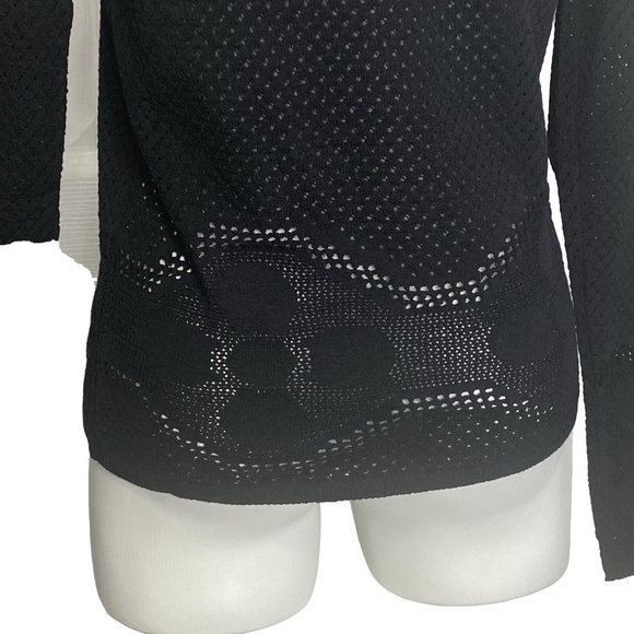 Le Donne Di Mariella Aburani Y2K Italian Designer Wool Mesh Lettuce Edge Sweater - Picture 8 of 16